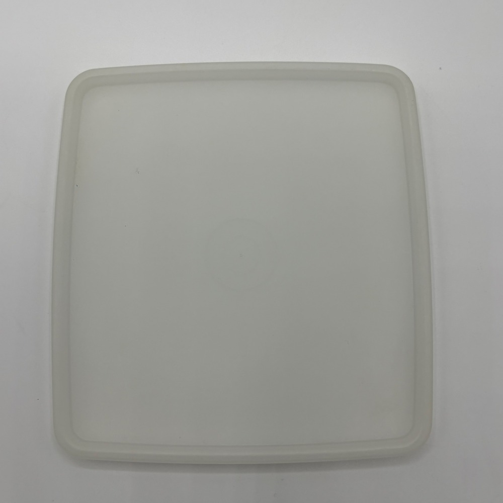 Tupperware Square Container Lid 671-29 Clear Beige Plastic Replacement Part‎